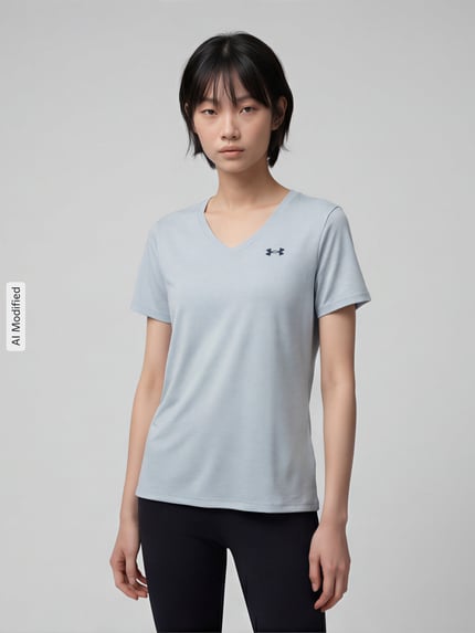 Under Armour Regular Fit Sport-T-Shirt mit LOGO-Print Modell 'Tech SSV- Twist' Hellgrau 4