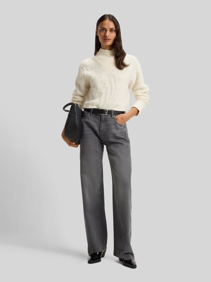 BOSS Wide leg boyfriend jeans van een mix van katoen en lyocell Lichtgrijs - 1
