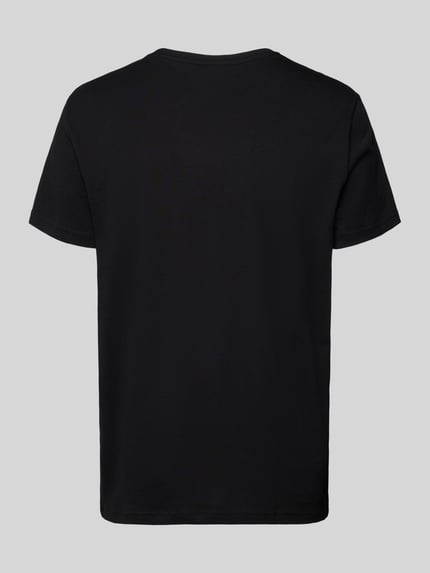 Produktfoto, T-Shirt aus reiner Baumwolle im 2er-Pack von Christian Berg Men, schwarze Farbe, glatte Textur, Rundhalsausschnitt, Regular Fit.