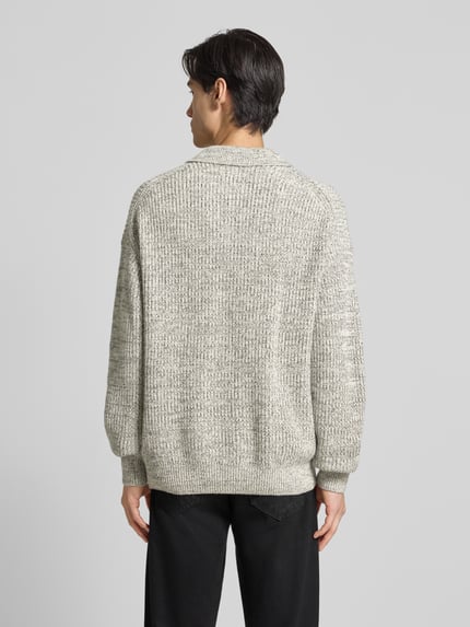 Jake*s Studio Men Sweter z dzianiny o kroju loose fit z dodatkiem bawełny i wełny Écru 5