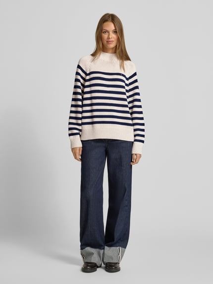 Tommy Hilfiger Loose Fit Strickpullover aus reiner Baumwolle Taupe 1