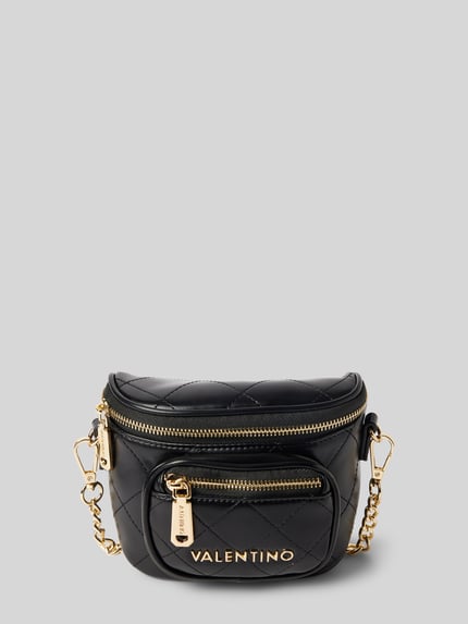 Valentino Bags Umhängetasche mit Label-Applikation und Steppnähten Modell 'NUR' Black 1