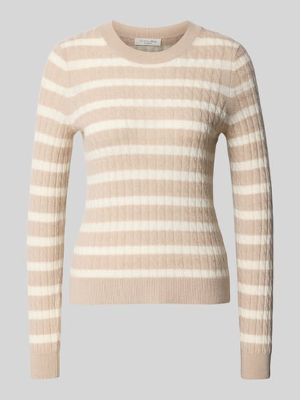 Christian Berg Woman Strickpullover aus Kaschmir mit Rundhalsausschnitt Beige 2