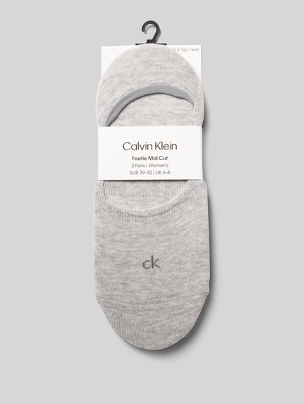 CK Calvin Klein Footies met gestikt logo model 'Footie' in set van 3 Middengrijs - 3