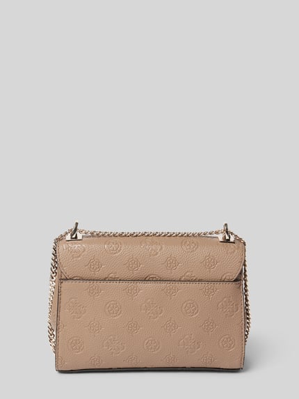 GUESS Torba na ramię z fakturowanym wzorem z logo model ‘CRESIDIA’ Szarobrązowy 4