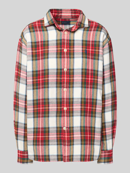 Polo Ralph Lauren Relaxed fit overhemdblouse met labelstitching Rood gemêleerd - 2