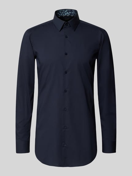 BOSS Slim Fit Businesshemd mit extra langem Arm Modell 'HANK' Marine 2