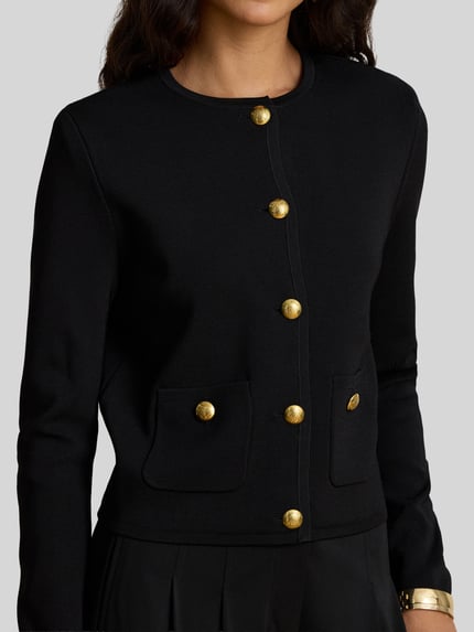 Lauren Ralph Lauren Regular Fit Kurzblazer mit goldenen Zierknöpfen Black 3