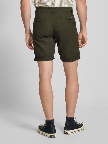 Blend Chino-Shorts aus Leinen-Mix Dunkelgruen 5