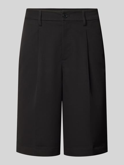 Produktfoto, schwarze Loose Fit Chinoshorts mit Viskose-Anteil von Only & Sons, glatte Struktur, Herren Chinoshorts
