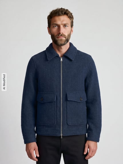 Selected Hemdjacke mit Zweiwege Reißverschluss Marine 4