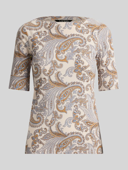 Lauren Ralph Lauren męski t-shirt o kroju regular fit z mieszanki bawełny Piaskowy 2