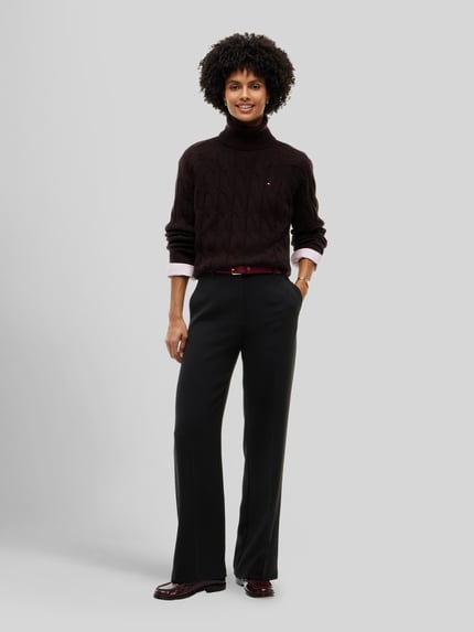 Tommy Hilfiger Relaxed Fit Rollkragenpullover aus reiner Wolle Dunkelbraun 1
