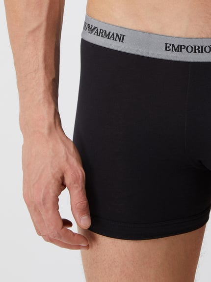 Emporio Armani Trunks aus Baumwoll-Mix mit elastischem Logo-Bund Black 4