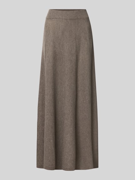 Produktfoto, Wollrock mit Kaschmir-Anteil von Emporio Armani in Braun, A-Linie, Maxilänge, elastischer Bund, glatte Textur.