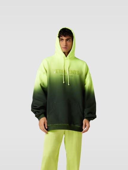 VETEMENTS Bluza z kapturem o kroju oversized z cieniowaniem Neonowy żółty 4