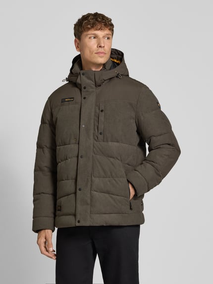 camel active Steppjacke mit Kapuze und Knopfleiste Dunkelbraun 4