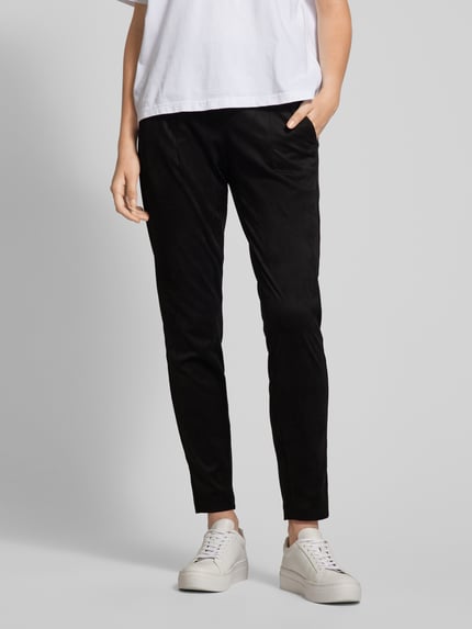 Raffaello Rossi Slim fit broek in wildleerlook, model 'CANDICE' Zwart - 4