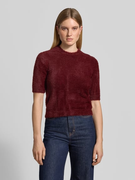 Jake*s Collection Pullover mit flauschiger Oberfläche Dunkelrot 4