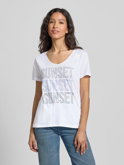 Milano Italy T-shirt met strass-steentjes Offwhite - 4