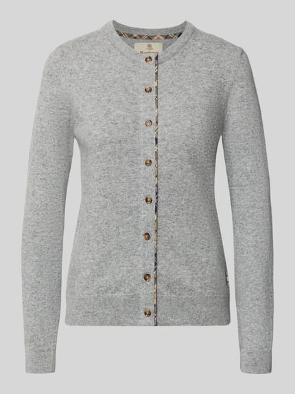 Barbour Slim Fit Strickjacke aus Woll-Baumwoll-Mix Hellgrau 2
