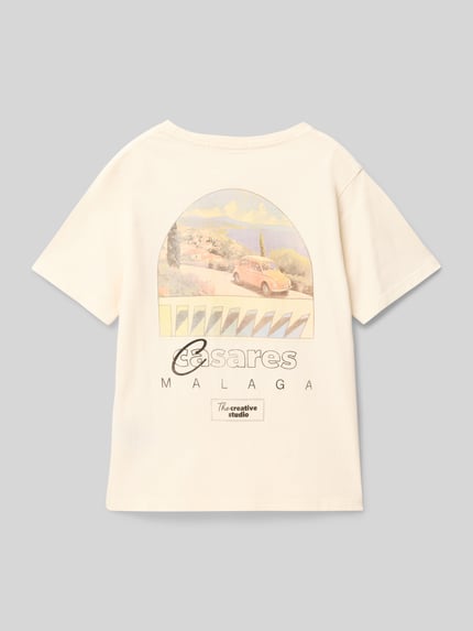 JACK & JONES T-shirt z nadrukiem z logo model ‘ALMERIA’ Écru 3
