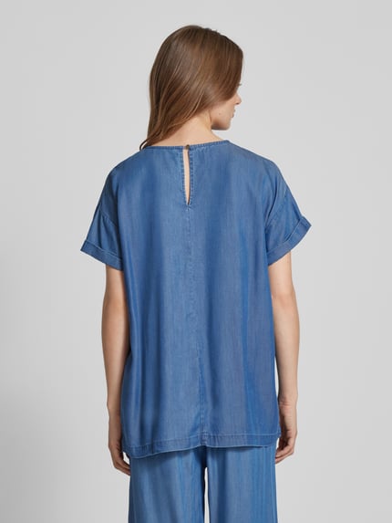 mbyM Bluzka z tkaniny stylizowanej na denim model ‘Amana’ Jeansowy niebieski 5