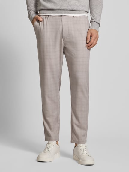 MCNEAL Tapered Fit Stoffhose mit elastischem Bund Mittelgrau Melange 4