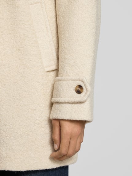 ICHI Relaxed Fit Mantel aus Woll-Mix Modell 'Tipa' Offwhite 3