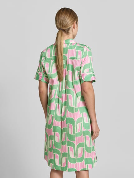 Milano Italy Knielanges Hemdblusenkleid mit kurzer Knopfleiste Gruen 5
