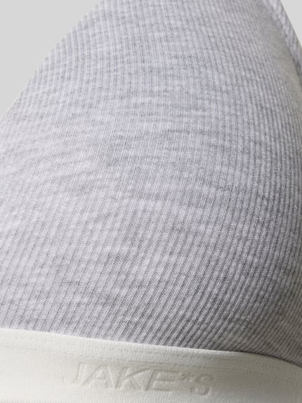 Produktfoto, Triangel-BH mit elastischem Logo-Bund von Jake*s Casual aus fein geripptem Modal-Mix mit Stretch, sichtbarer Logo-Bund, jasnoszary odcień, miękka tekstura