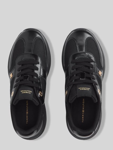 Tommy Hilfiger sneakers van echt leer met logodetails Zwart - 4