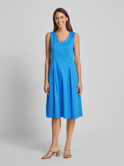 ROBE LÉGÈRE Knielanges Kleid mit V-Ausschnitt Bleu 4