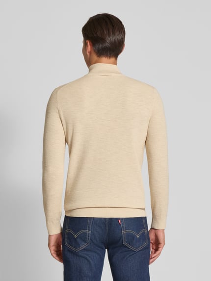 Profuomo Gebreide pullover met schipperskraag Offwhite - 5