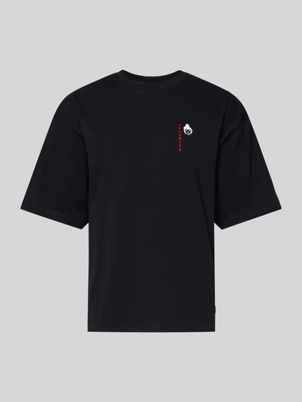 WOODBIRD T-Shirt mit Label-Detail Modell 'Beam' Black 2