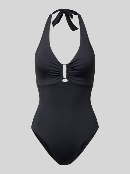 Produktfoto, czarny Neckholder-Badeanzug Modell 'MONOCHROME BEACH' von JOOP! Collection z elastycznego materiału, dopasowany krój