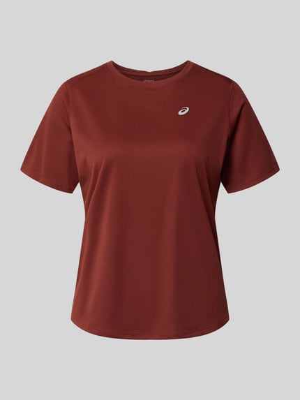 Produktfoto, Regular Fit T-Shirt mit Logo-Print von Asics in Braun, Rundhalsausschnitt, kurze Ärmel, długość pleców w rozmiarze S: 63 cm