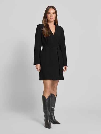 Jake*s Collection Wickelkleid mit Gürtel und V-Ausschnitt Black 1
