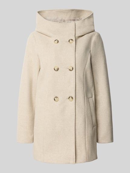 VERO MODA Regular fit lange jas met capuchon model 'FORTUNESHILA' Ecru gemêleerd - 2