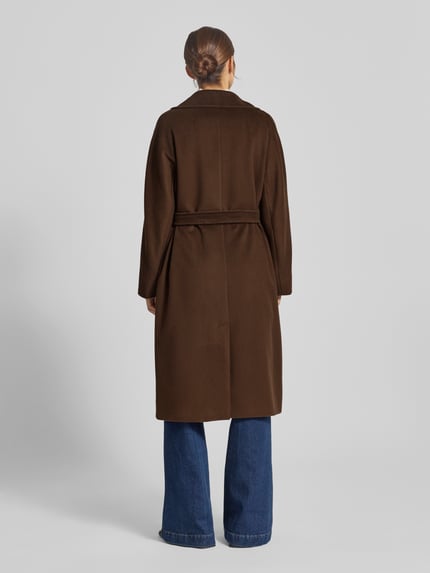 Weekend Max Mara Regular fit lange wollen jas van zuivere scheerwol, model 'RESINA' Chocoladebruin - 5