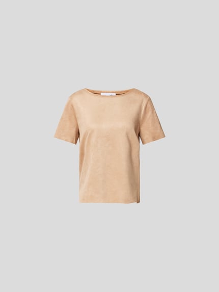 Juvia T-shirt met boothals Camel - 2