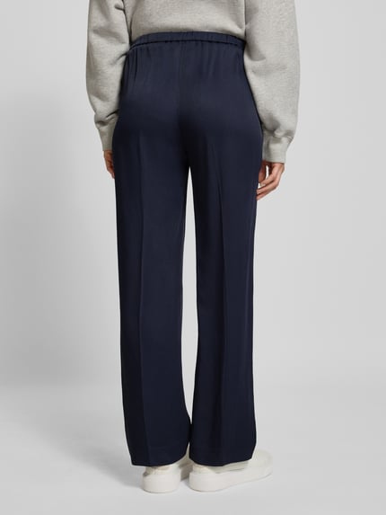 GANT Straight fit stoffen broek van pure viscose met persplooien Marineblauw - 5
