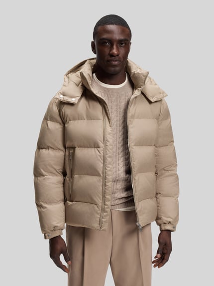 BOSS Regular Fit Daunenjacke mit abnehmbarer Kapuze Dunkelbraun 4