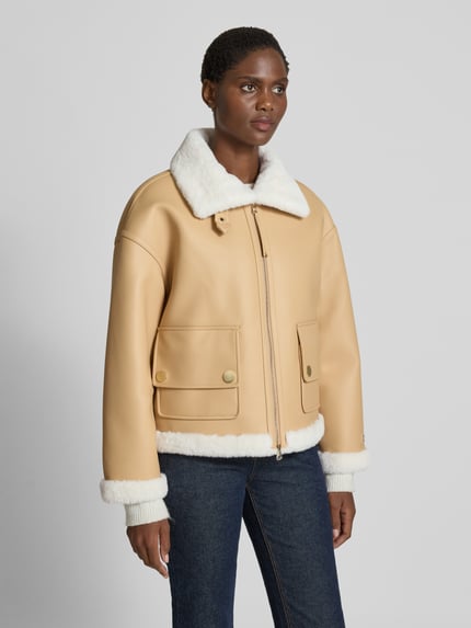 Armani Exchange Jack in leerlook met tweewegsritssluiting Camel - 4