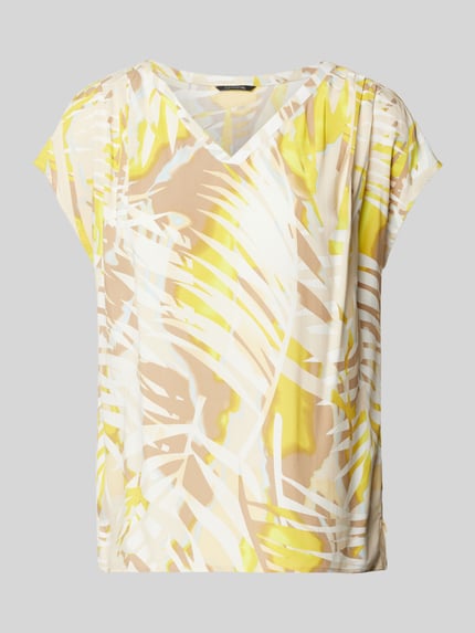 COMMA Blouse met V-hals Geel - 2