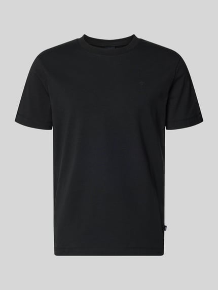 Produktfoto, T-Shirt mit Rundhalsausschnitt Modell 'Carlonito' von JOOP! Collection in Schwarz, Baumwoll-Mix mit Stretch, Straight Fit, dezentes Label-Detail