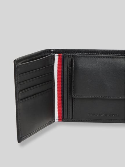 Tommy Hilfiger Portemonnaie aus echtem Leder BLACK 2