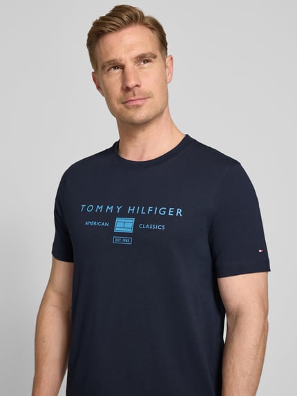 Tommy Hilfiger Regular Fit T-Shirt aus reiner Baumwolle Marine 3