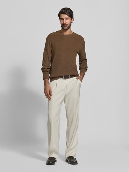 Brax sweter z mieszanki wełny i kaszmiru o kroju regular fit model 'Rick' Średniobrązowy 1