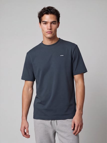 G-Star RAW T-Shirt mit Logo-Schriftzug Blau 4